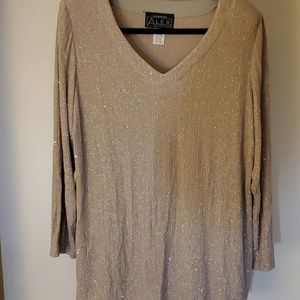 Gold colored Alex evening top